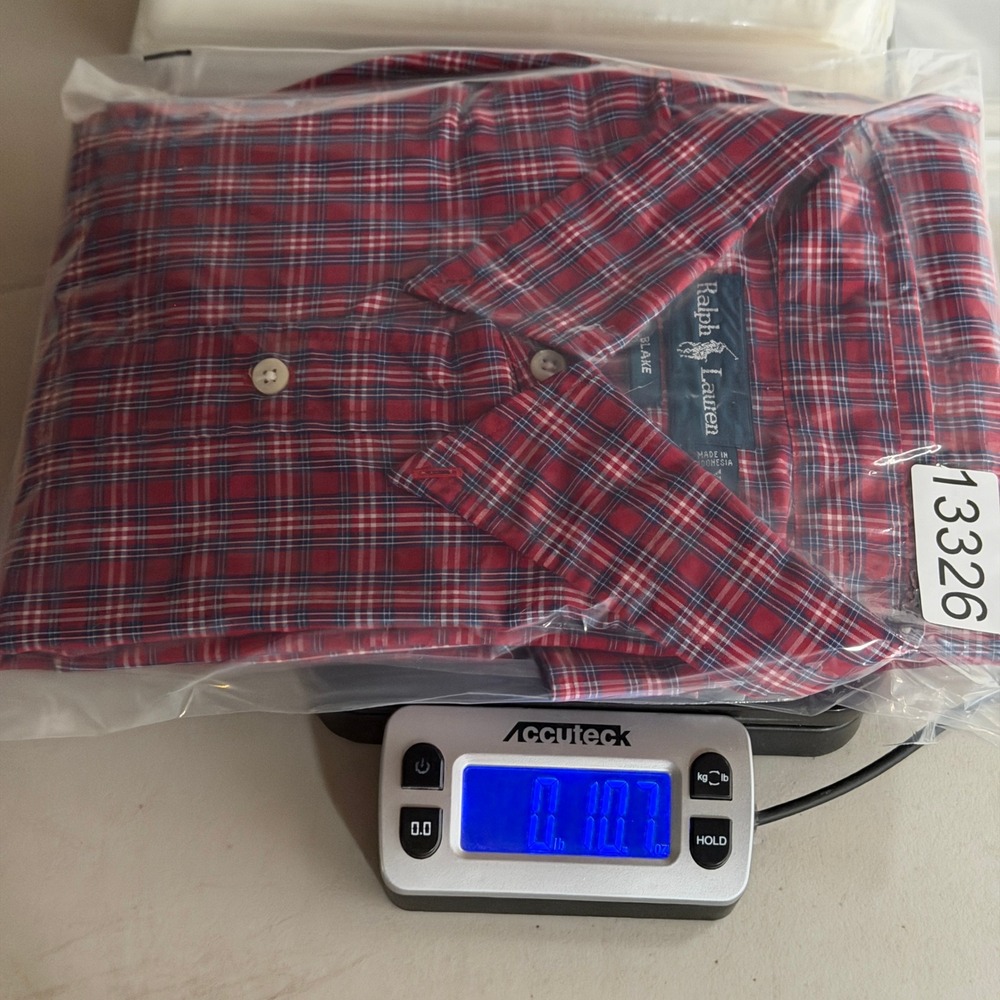 Ralph Lauren Blake Mens XXL Red Blue Plaid Button Down Shirt Long Sleeve Cotton - Picture 12 of 12